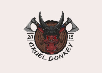 Cruel Donkey cute T-shirt Design
