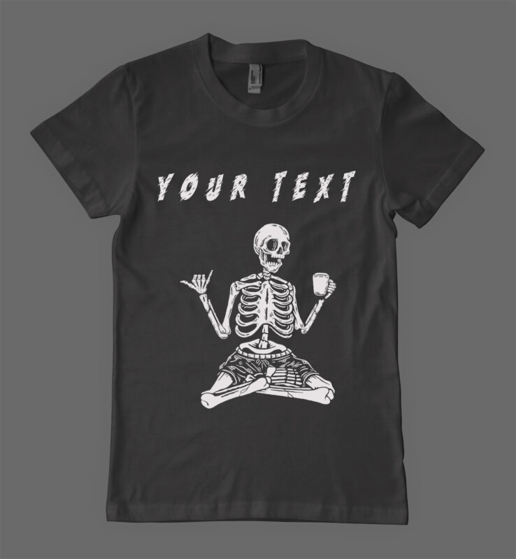 Skull break coffee t-shirt design
