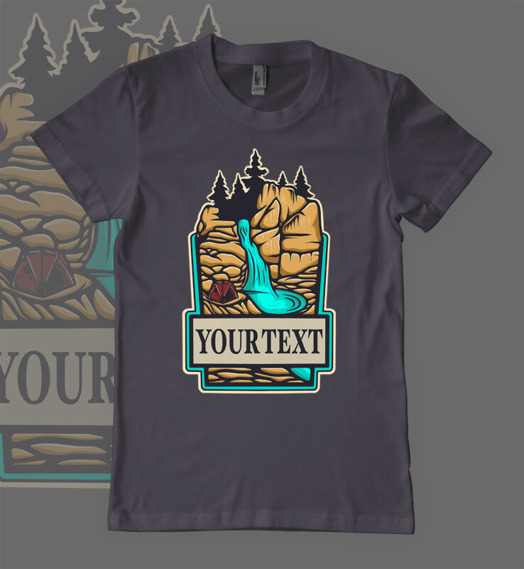 Waterfall on camp T-shirt Design