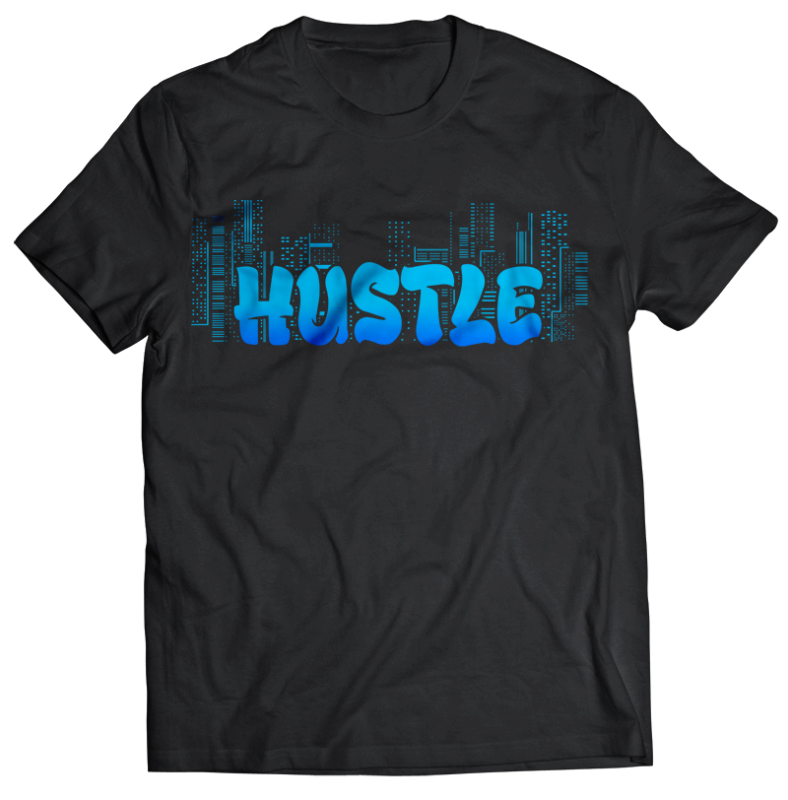 t-shirt vector 12 hustle bundle tshirt design completed with PSD File editable text update