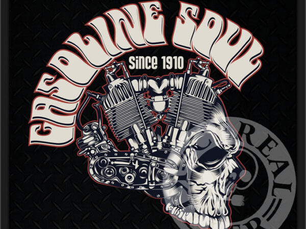 Gasoline soul t shirt design template