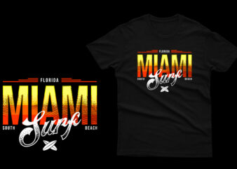 Florida Miami Surfing t shirt graphic design