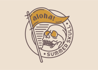 Aloha Summer Skull 1 t shirt vector