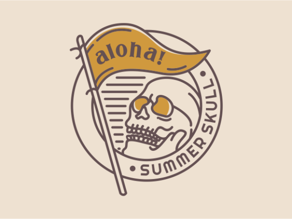 Aloha summer skull 1 t shirt vector