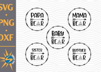 Bear Family SVG, PNG, DXF Digital Files t shirt template