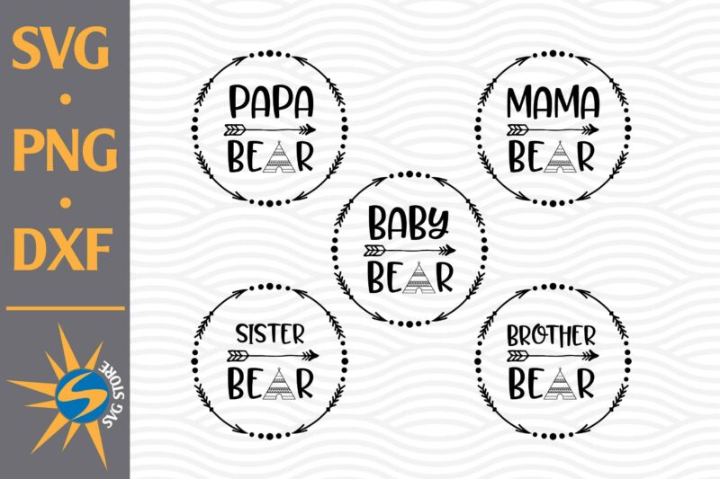 Bear Family SVG, PNG, DXF Digital Files