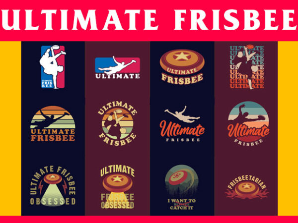 Bundle of 12 ultimate frisbee designs