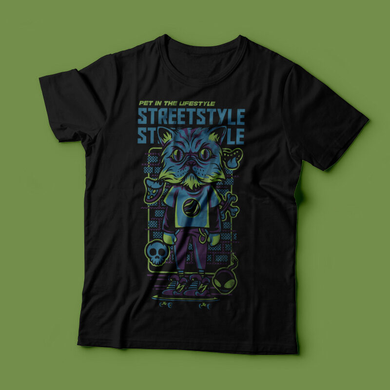 Street Style Cats T-Shirt Design