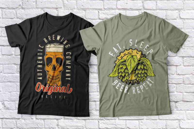 Beer Time 8 Editable T-shirt Designs