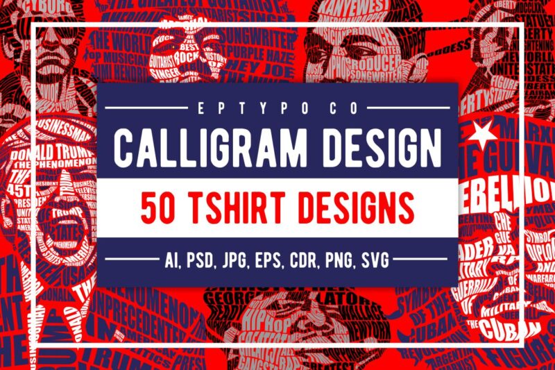 50 Calligram Tshirt Design Bundle #2