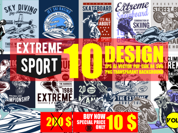 Bundle extreme sport vol.1 t shirt template