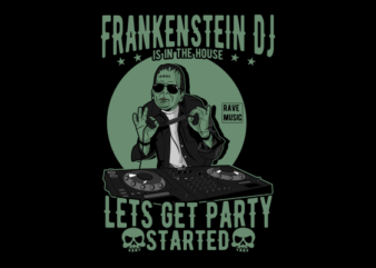 Frankenstein DJ t shirt graphic design