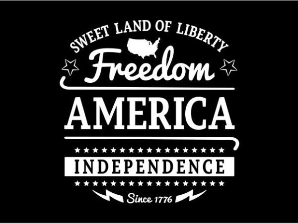 Typography american themes – freedom america t shirt designs for sale