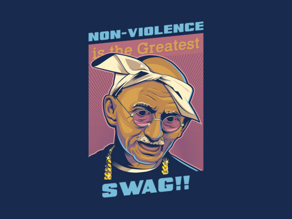 Gandhi swag t shirt design template