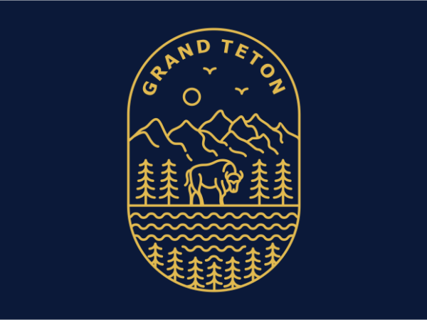 Grand teton t shirt design template