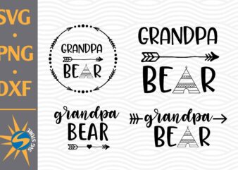 Grandpa Bear SVG, PNG, DXF Digital Files