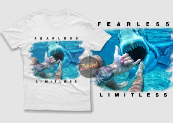 Become Fearless to life become Limitless quotes Tshirt design for sale
