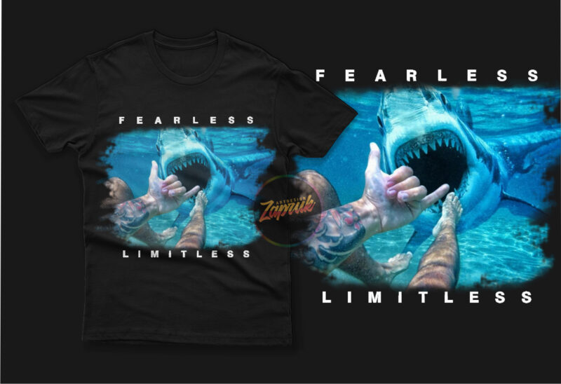 Become Fearless to life become Limitless quotes Tshirt design for sale