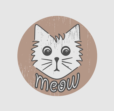 “meow” design tshirt vector template for sale