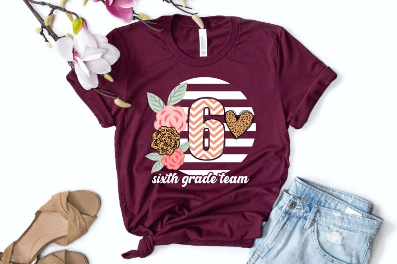 1-6 Grades T-shirt Designs Back to School Designs