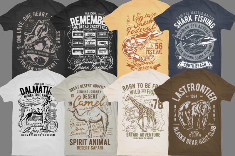 t-shirt vector 500 Tshirt Designs BUNDLE