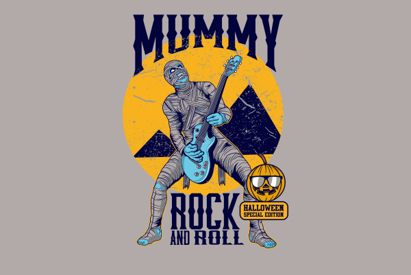 Mummy rock and roll t shirt designs for sale