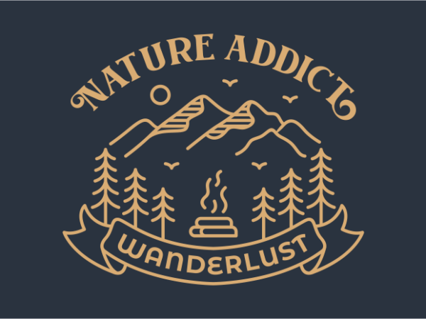 Nature addict 3 T shirt vector artwork