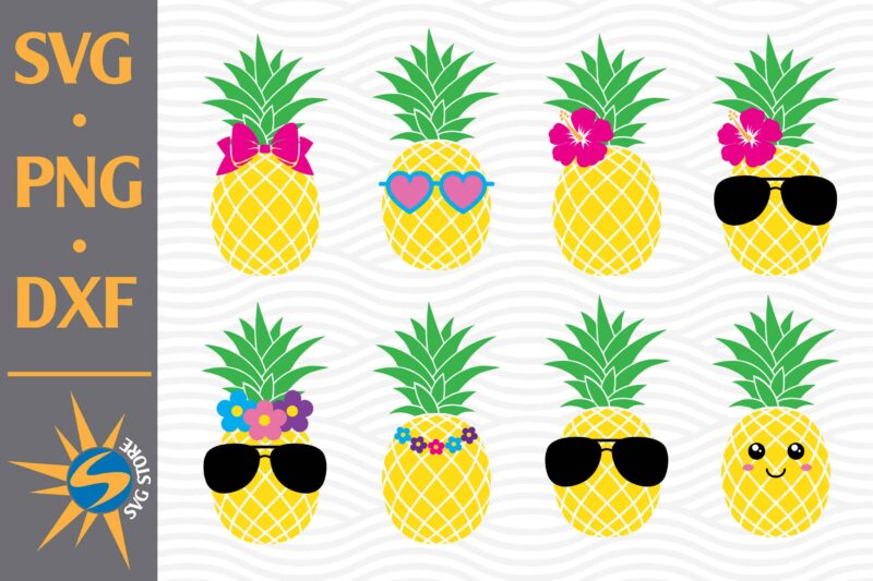 Pineapple, Cute Pineapple SVG, PNG, DXF Digital Files - Buy t-shirt designs