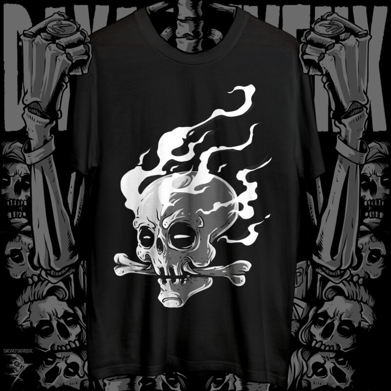 skull head graphic t shirt