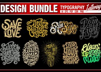 Typography tshirt designs bundle