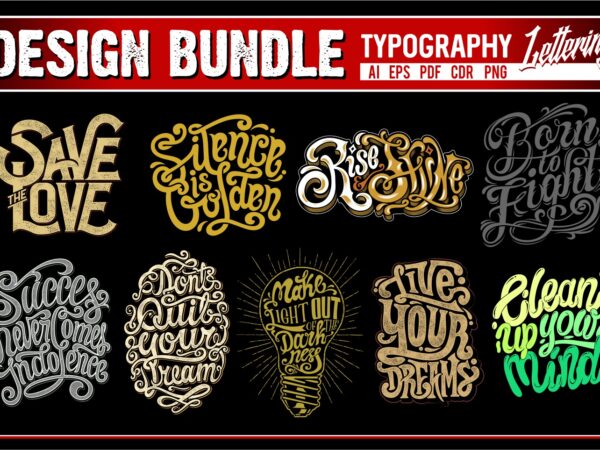 Typography tshirt designs bundle