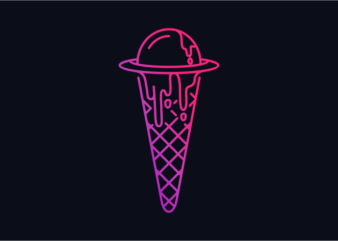 Ufo Ice Cream t shirt vector graphic