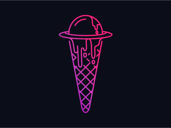 Ufo ice cream t shirt vector graphic
