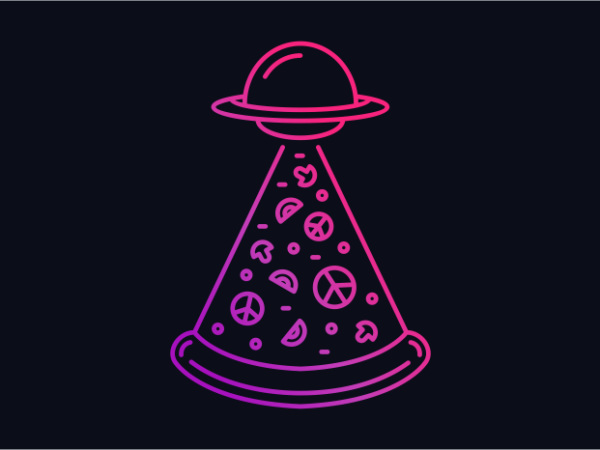 Ufo pizza t shirt vector graphic