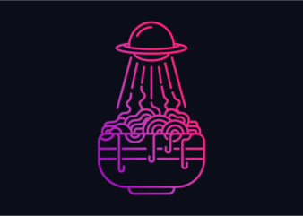 Ufo Ramen t shirt vector graphic