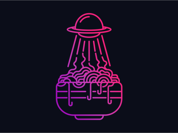 Ufo ramen t shirt vector graphic