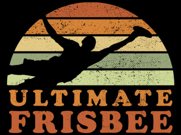 Ultimate frisbee vintage sunset t shirt vector graphic
