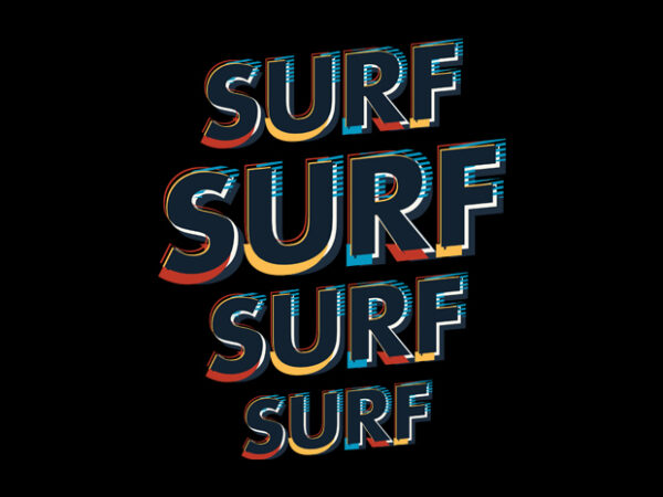 Surf cool t shirt template vector