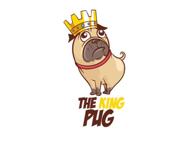 The king pug t shirt designs for sale