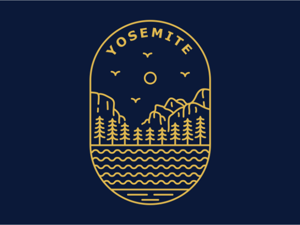 Yosemite national park t shirt design template