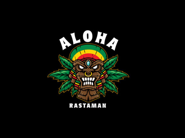 Aloha rastaman vector t-shirt design