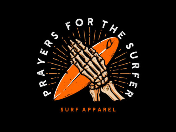 Prayers surfer vector t-shirt design