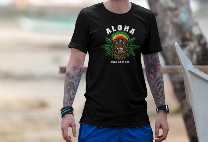 Aloha Rastaman vector t-shirt design