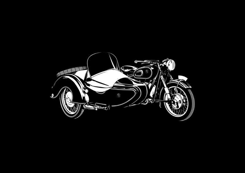 Black & White VECTOR ILLUSTRATION Motorcycles Concept