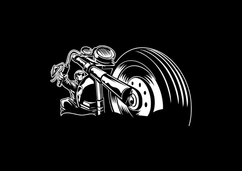 Black & White VECTOR ILLUSTRATION Motorcycles Concept