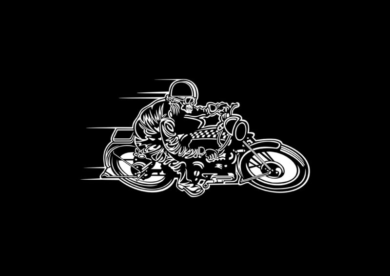 Black & White VECTOR ILLUSTRATION Motorcycles Concept