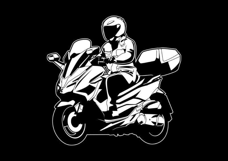 Black & White VECTOR ILLUSTRATION Motorcycles Concept