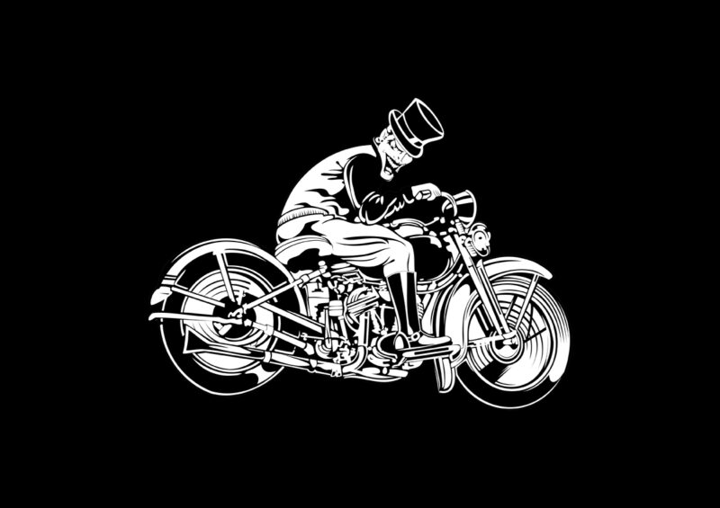 Black & White VECTOR ILLUSTRATION Motorcycles Concept