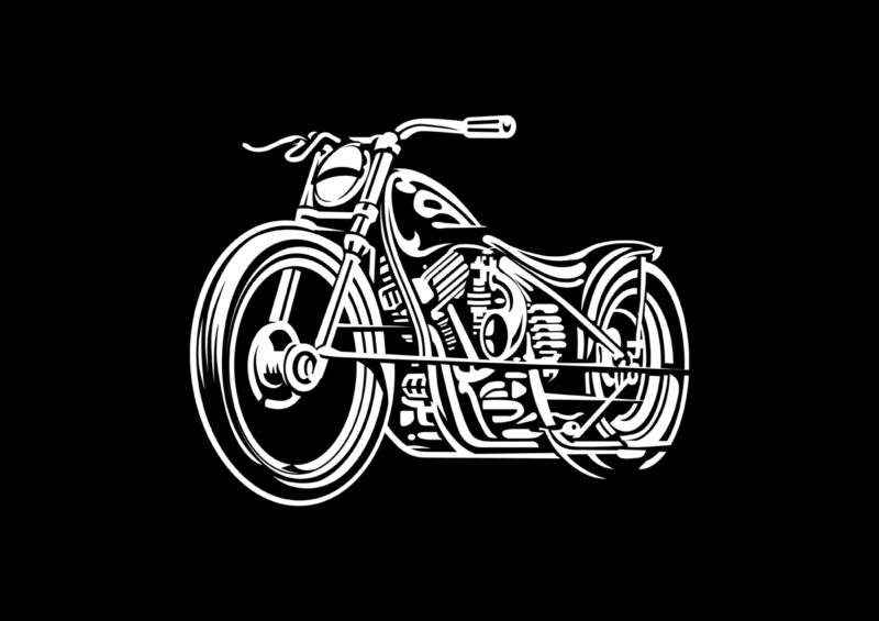 Black & White VECTOR ILLUSTRATION Motorcycles Concept