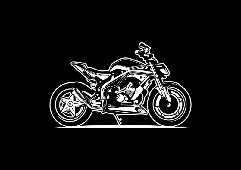 Black & White VECTOR ILLUSTRATION Motorcycles Concept